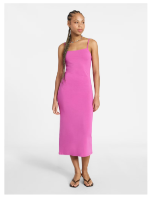 Sleeveless Square Neck Midi Dress